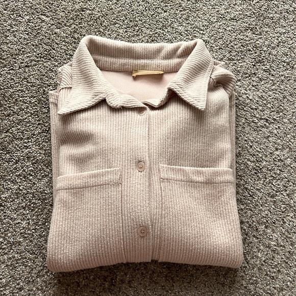 Altar’d State Pink Ribbed Button Down - Picture 2 of 3